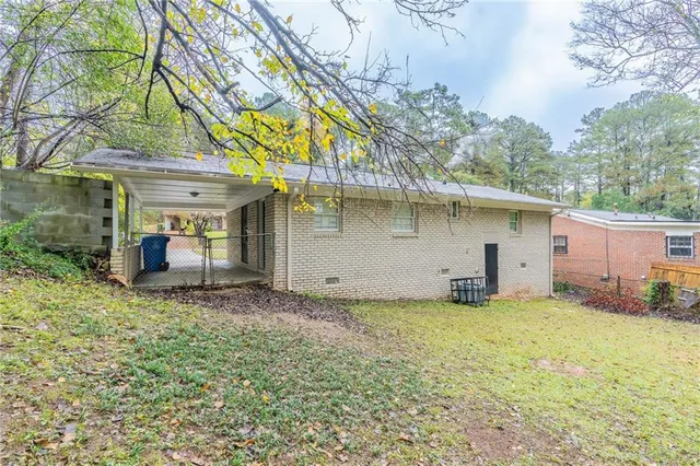 a view of a house with a patio