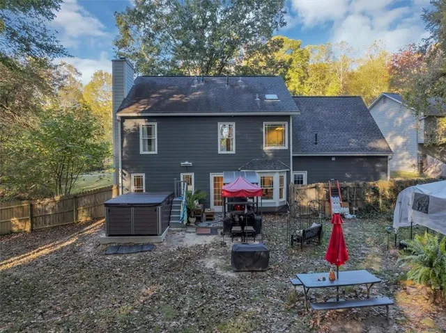 a view of a forest with trees