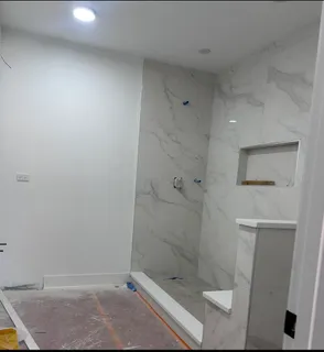 a bathroom with a shower