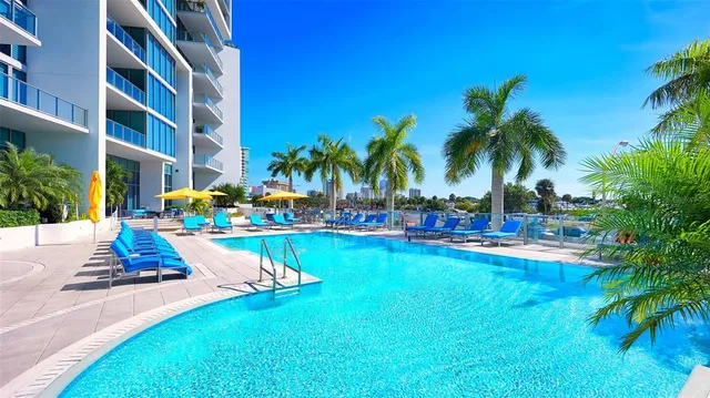 a view of a balcony with city view