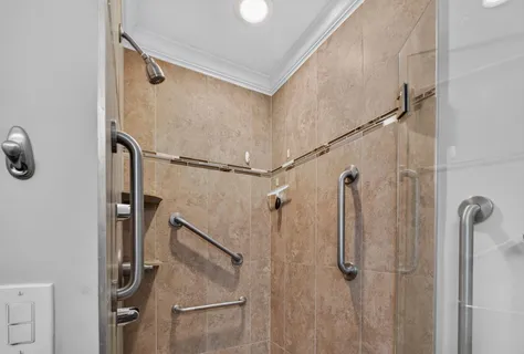 a bathroom with a shower