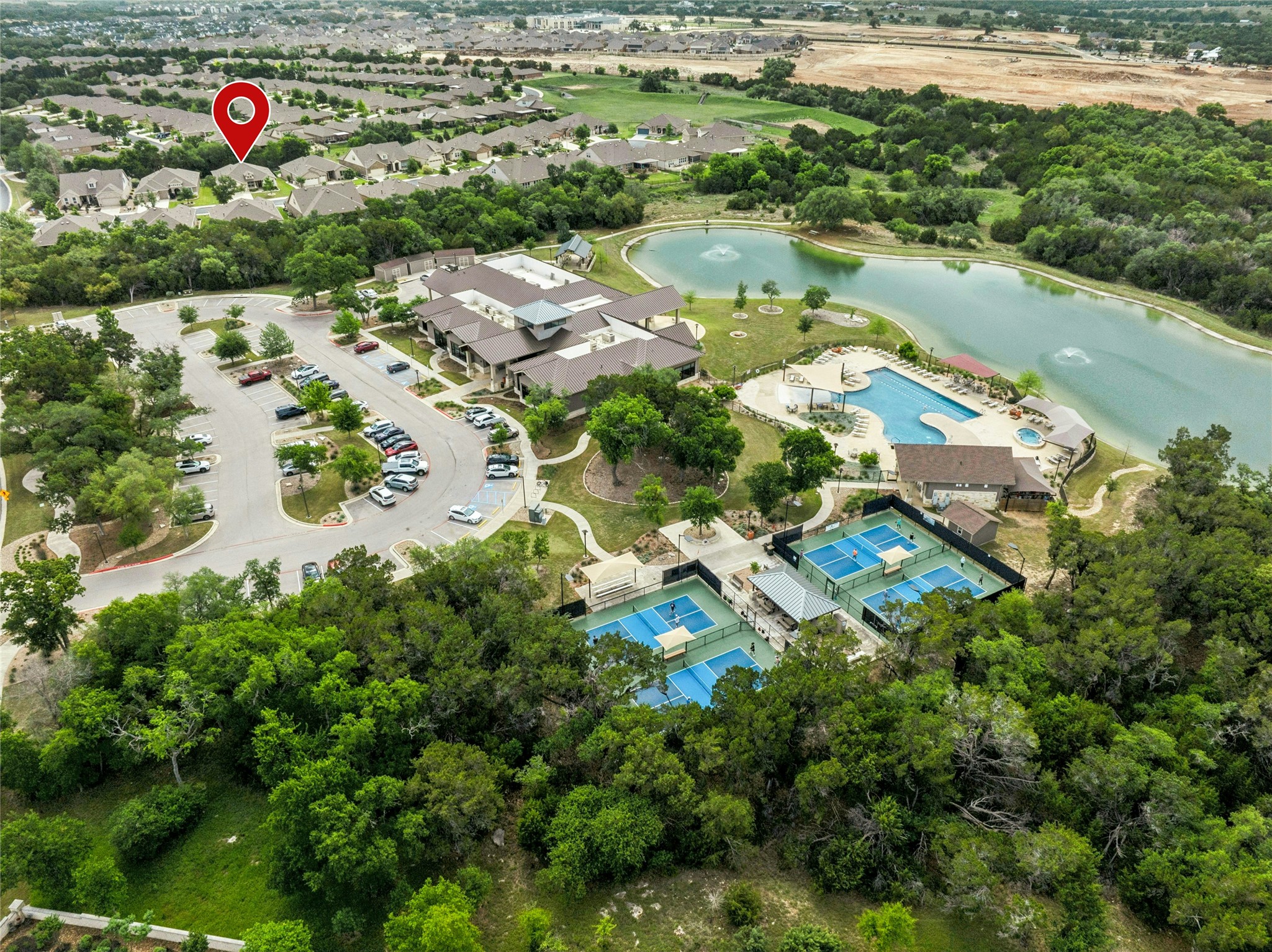 105 Marfa Cove Georgetown, TX 78633 - Photo 33 of 36 an aerial view of residential houses with outdoor space and street view