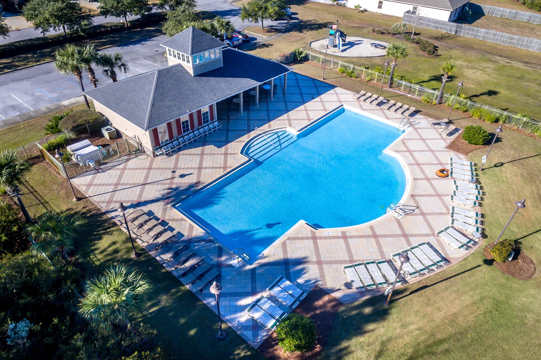 242 Pin Oak Loop Santa Rosa Beach, FL 32459 - Photo 33 of 43 an aerial view of a house with a swimming pool