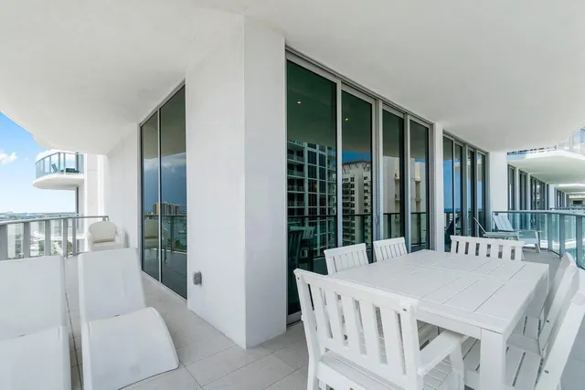 a view of balcony with city view