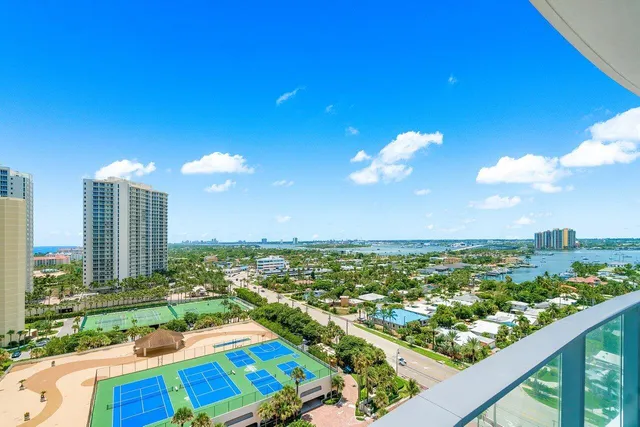 a balcony with outdoor space