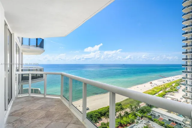 a view of balcony with ocean view