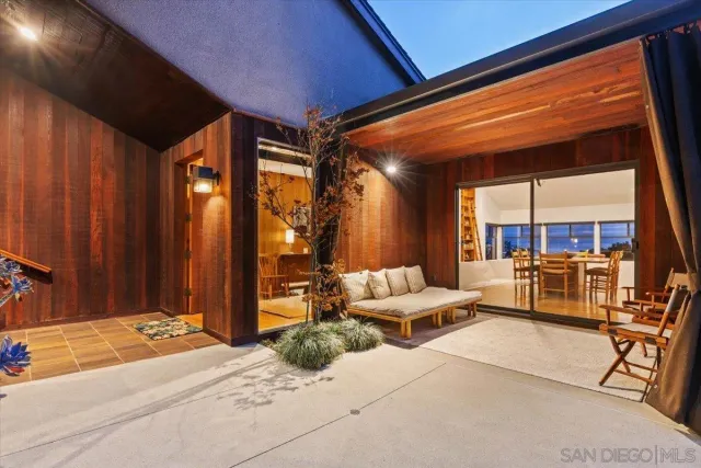 a view of a terrace with chairs