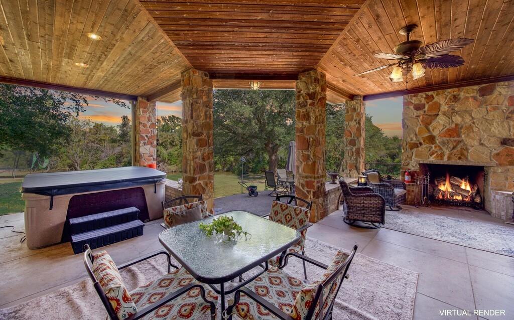 2300 North Rock Creek Road Waco, TX 76708 - Photo 30 of 40 a living room with furniture and a fireplace