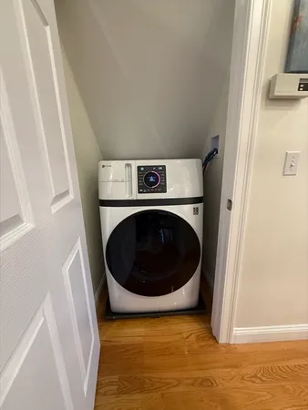 a utility room with a washer and dryer