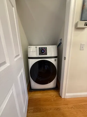 a utility room with a washer and dryer