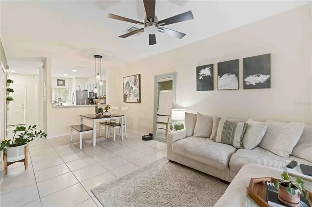 a living room with furniture