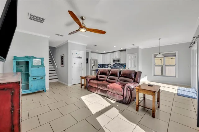 a living room with furniture