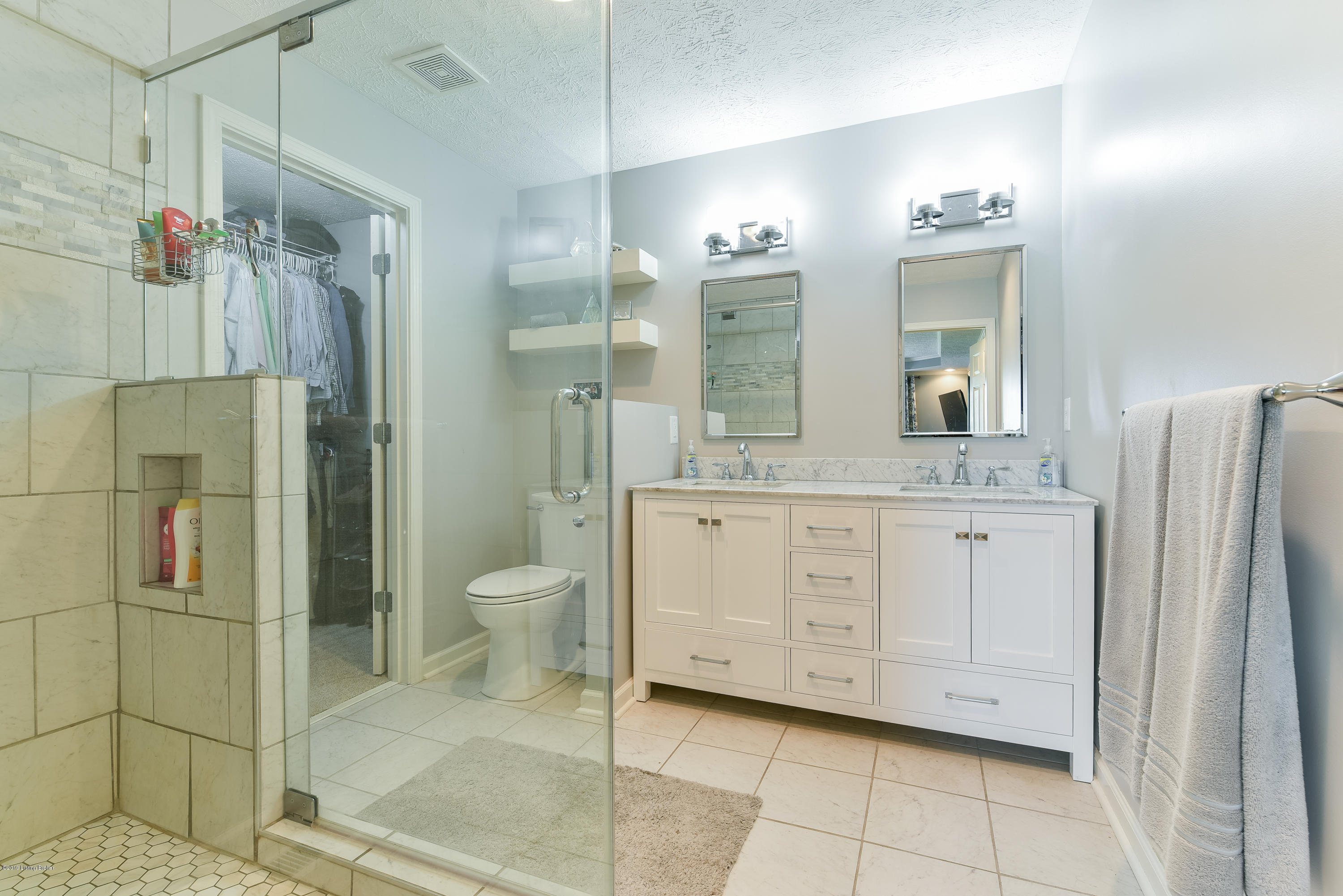 2501 Garrett Pt Road La Grange, KY 40031 - Photo 18 of 69 En Suite Master Bath was recently remodeled, featuring new vanity, walk-in shower, tile, fixtures and flooring – Wow!