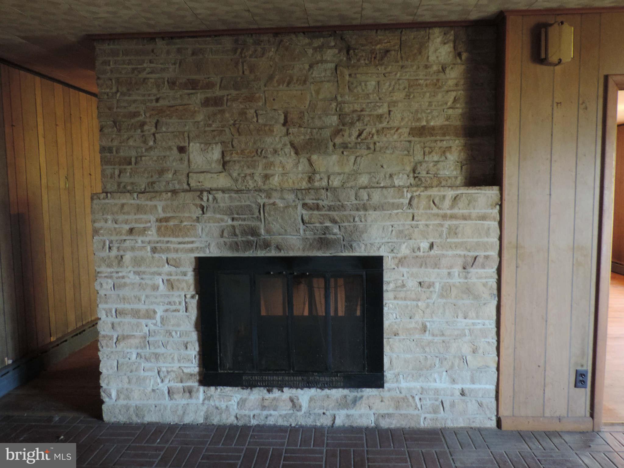 Double Sided Stone Fireplace