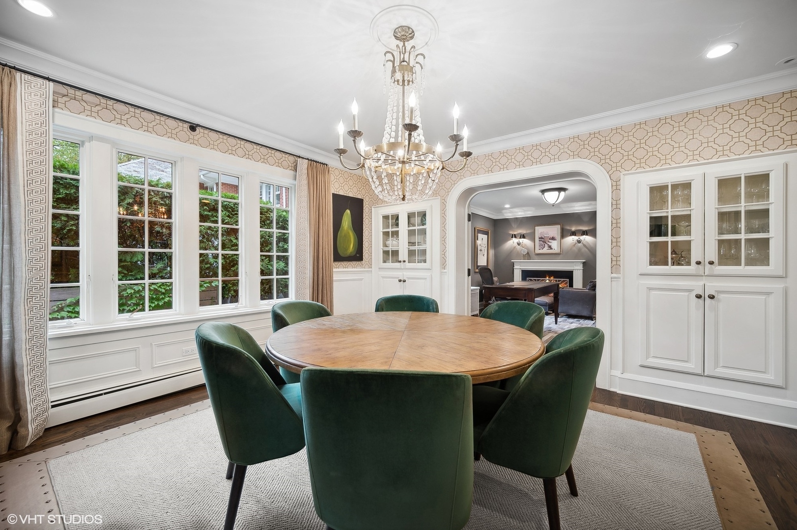 354 Elder Lane Winnetka, IL 60093 - Photo 26 of 71 a view of a dining room with furniture window and wooden floor