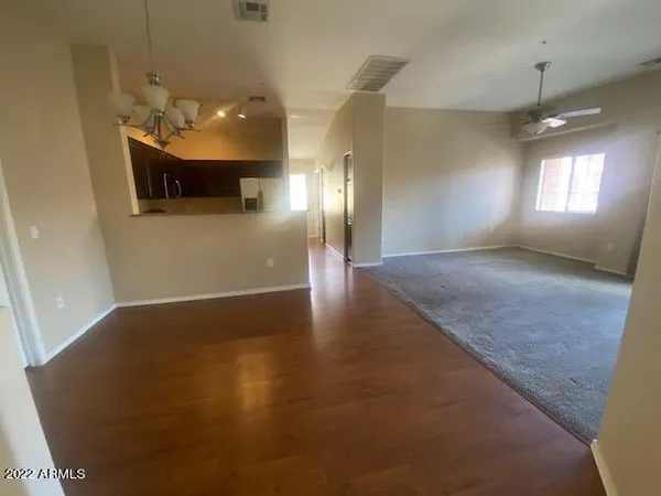 a view of a hallway with entryway