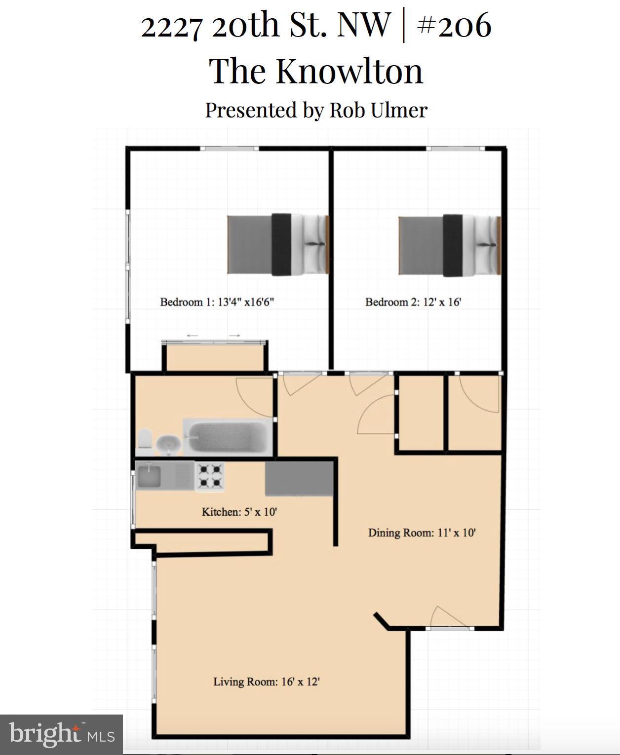 2227 20th Street Northwest, Unit 206 Washington, DC 20009 - Photo 25 of 25 Floor Plan