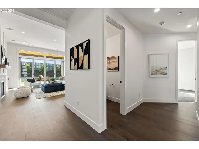 a view of a living room and dining room