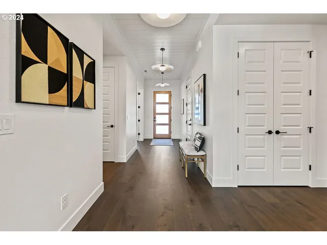view of an entryway with wooden floor