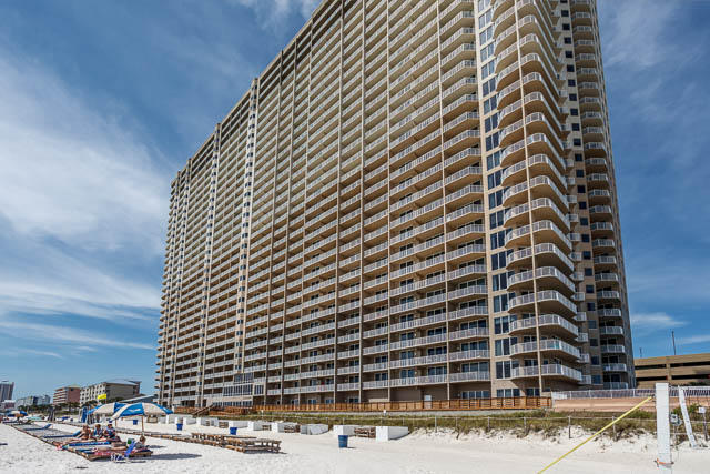 16819 Front Beach Road, Unit 3011 Panama City Beach, FL 32413 - Photo 28 of 28 a front view of a building with streets and trees