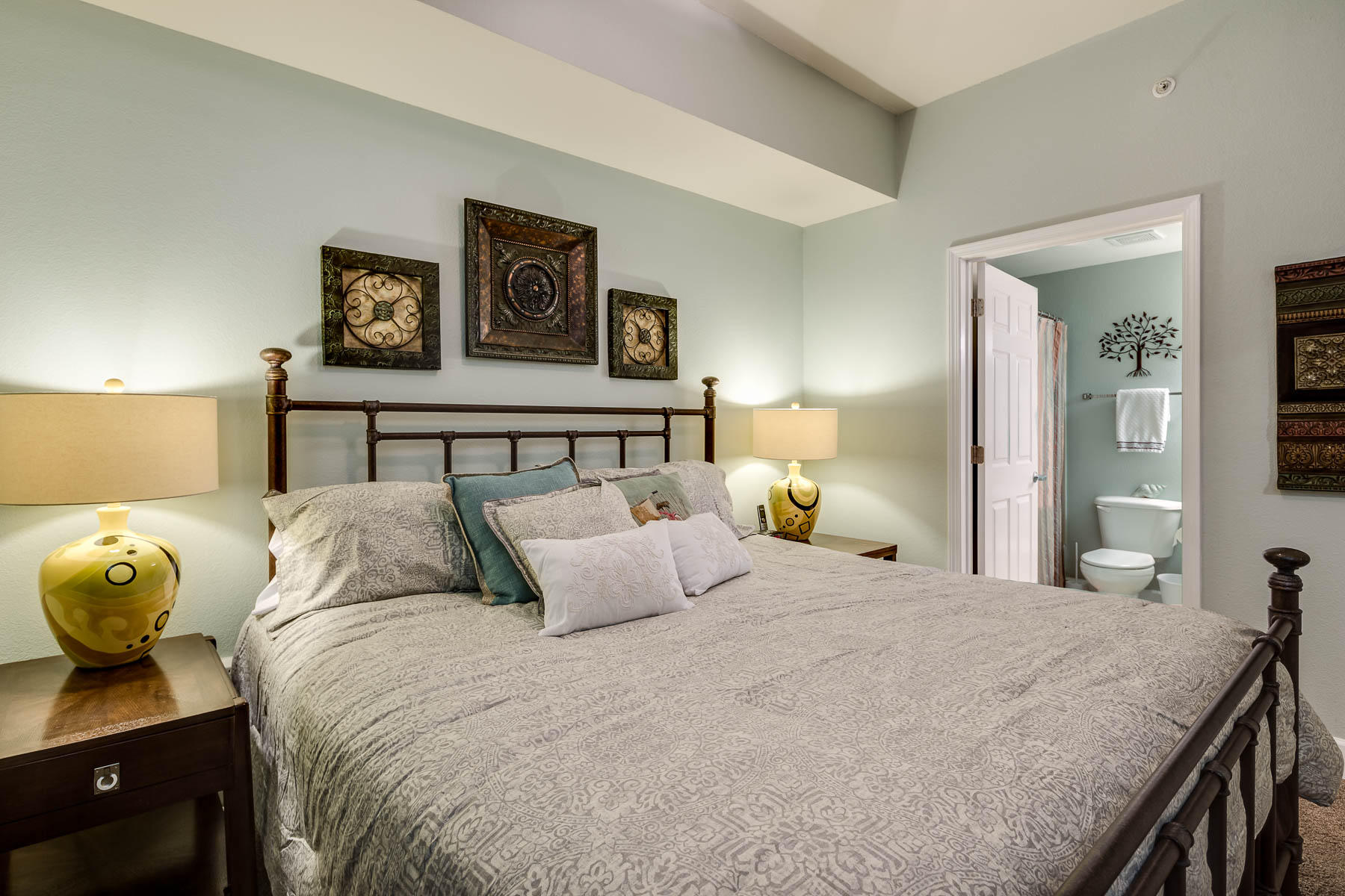 16819 Front Beach Road, Unit 3011 Panama City Beach, FL 32413 - Photo 7 of 28 a bedroom with a bed and painting on the wall