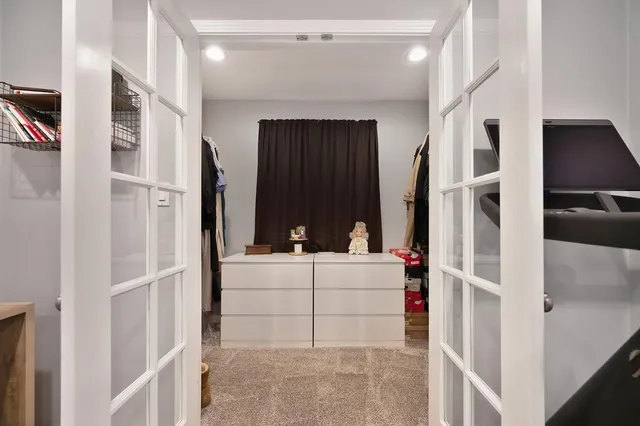 a room with cabinets and furniture