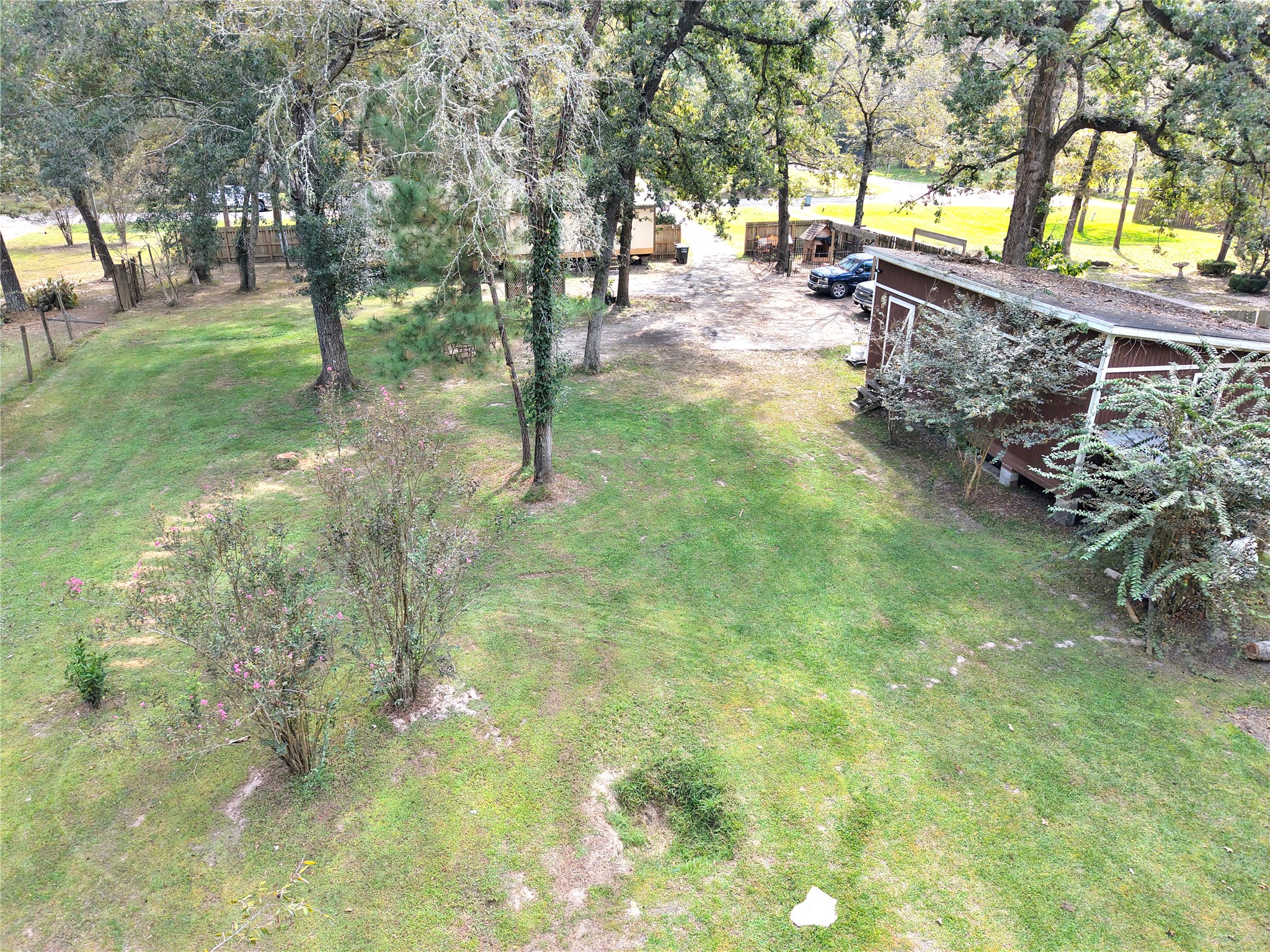 27119 Seahorse Lane Magnolia, TX 77355 - Photo 3 of 18 a view of yard with tree and wooden fence