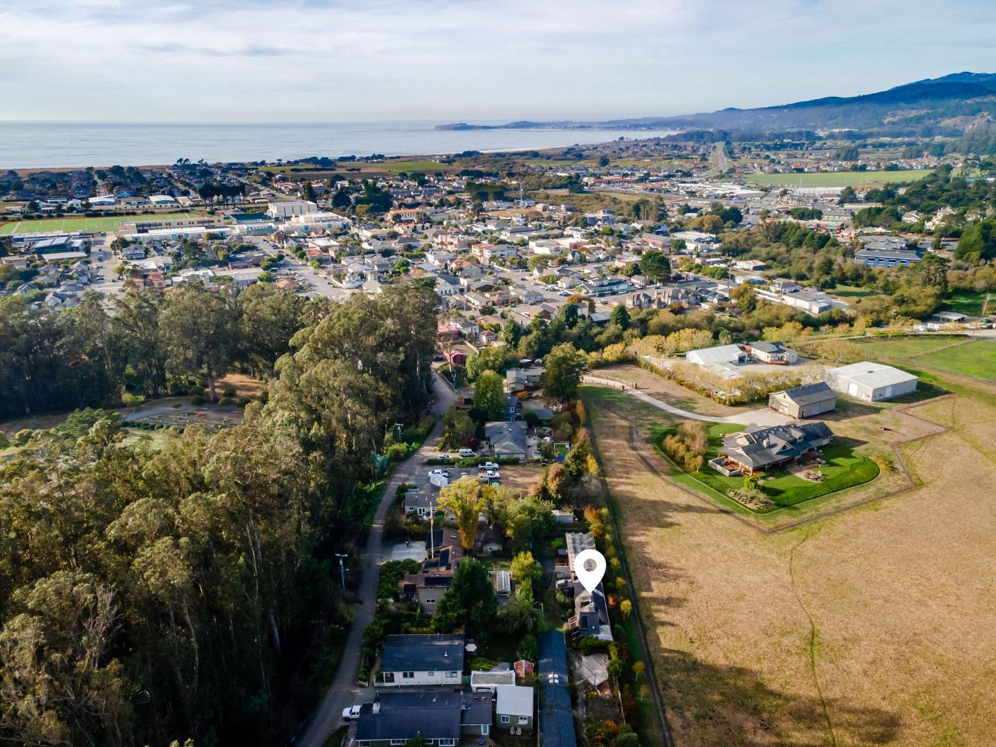 1009 Miramontes Street Half Moon Bay, CA 94019 - Photo 69 of 69 an aerial view of residential houses with outdoor space