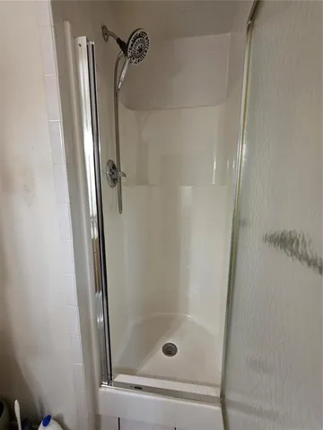 a bathroom with a shower