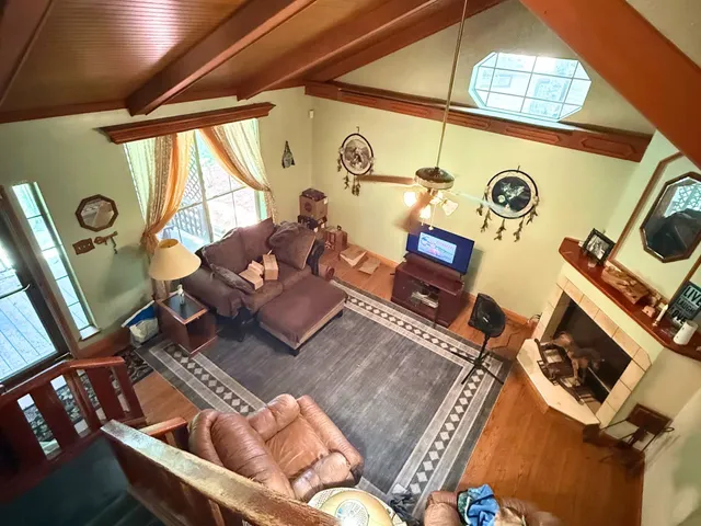 a living room with furniture