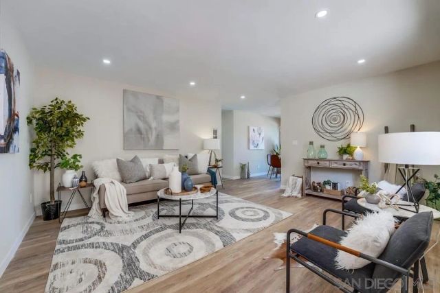 a living room with furniture