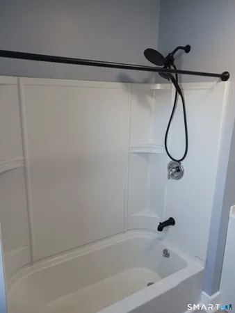 a bathroom with a bath tub and a shower