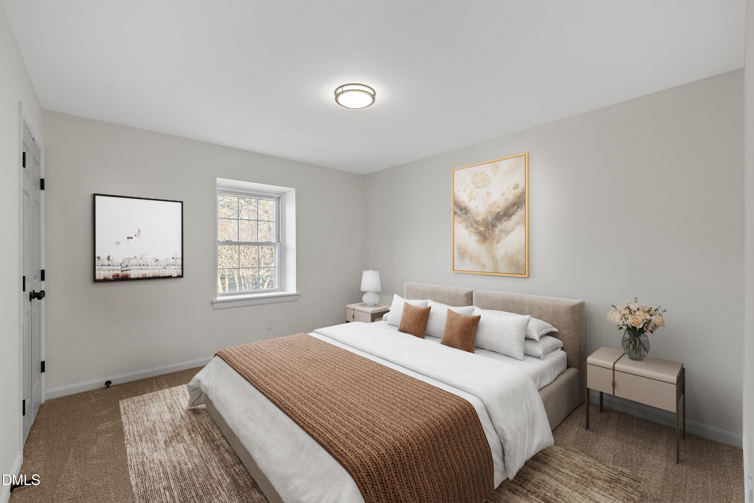 4705 Blue Bird Court, Unit E Raleigh, NC 27606 - Photo 7 of 32 a bedroom with a bed and a window