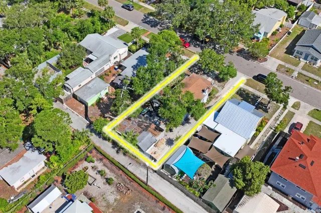 an aerial view of a city