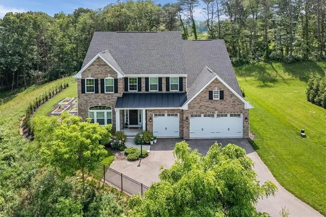 an aerial view of a house