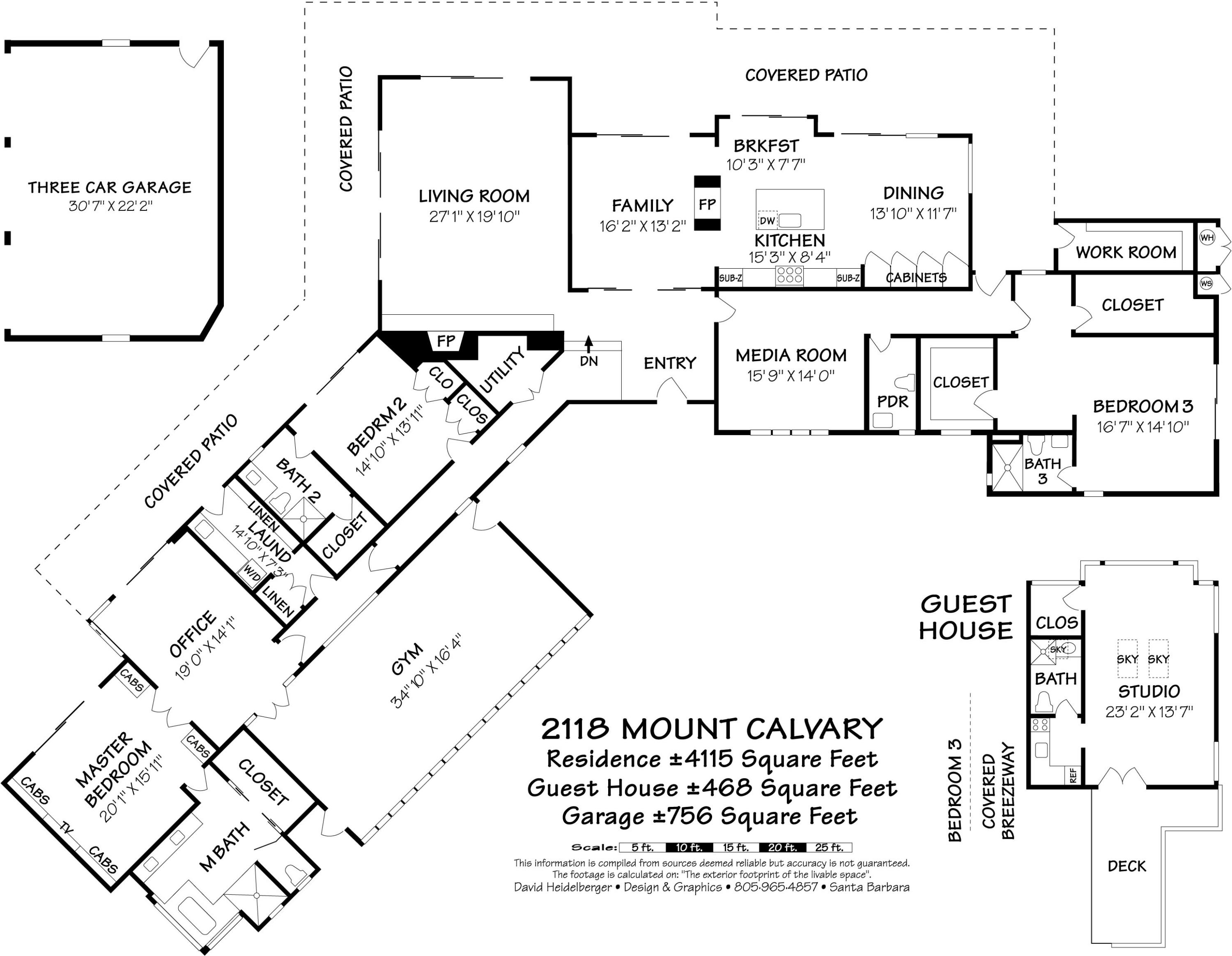 2118 Mt Calvary Road Santa Barbara, CA 93105 - Photo 49 of 55 Floor Plan 2118 Mt Calvary Rd 93105