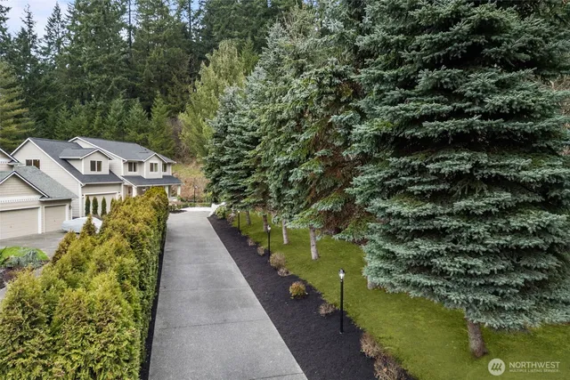 a view of a lake with a building in the background