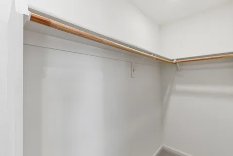 a close up view of closet
