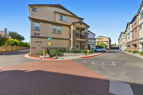 a front view of a building with street