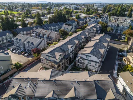 an aerial view of a house