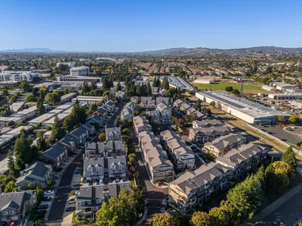 an aerial view of a city