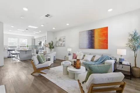 a living room with furniture and a couch