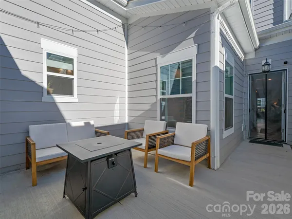 a outdoor space with patio furniture