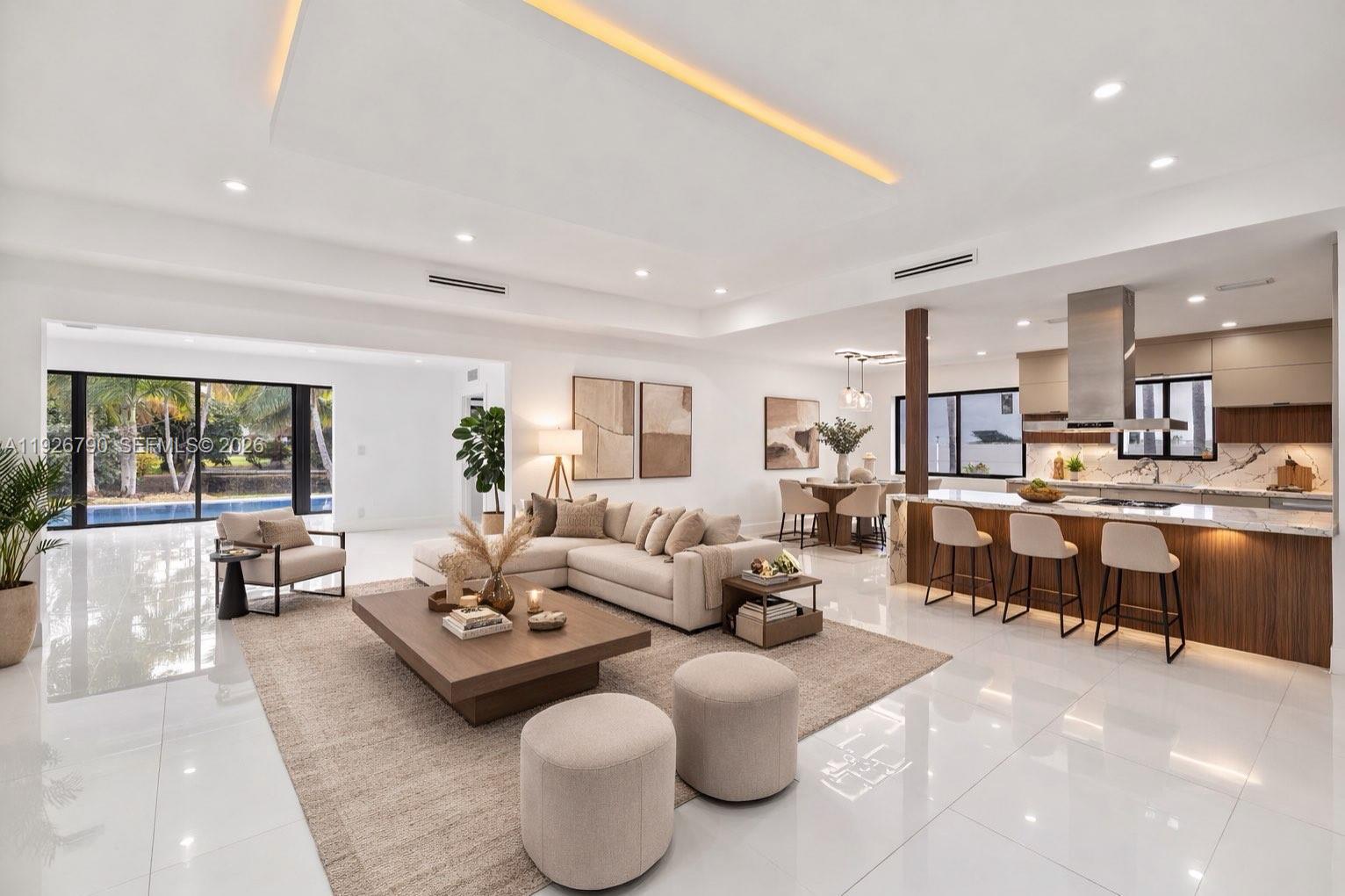 1200 Cleveland Road Miami Beach, FL 33141 - Photo 1 of 43 AI-generated staging. Architectural elements and spatial proportions remain unchanged.
