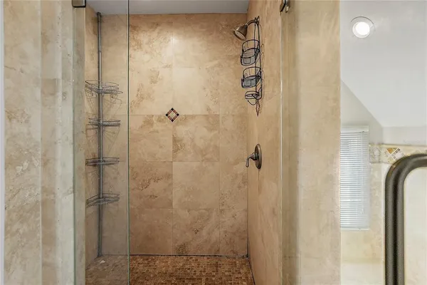 a bathroom with a shower