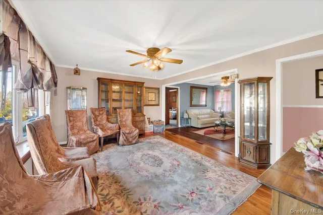 a view of a livingroom with furniture and a rug
