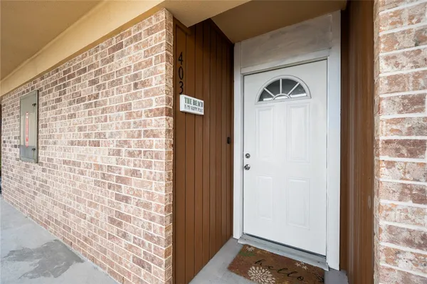 a view of a front door of a house