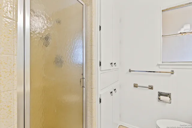 a bathroom with a shower
