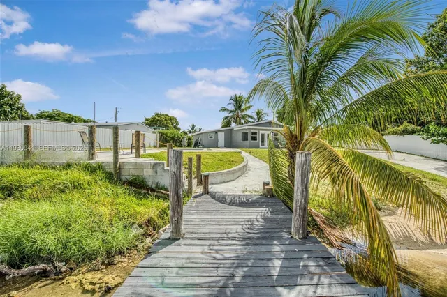 a view of a yard with plants