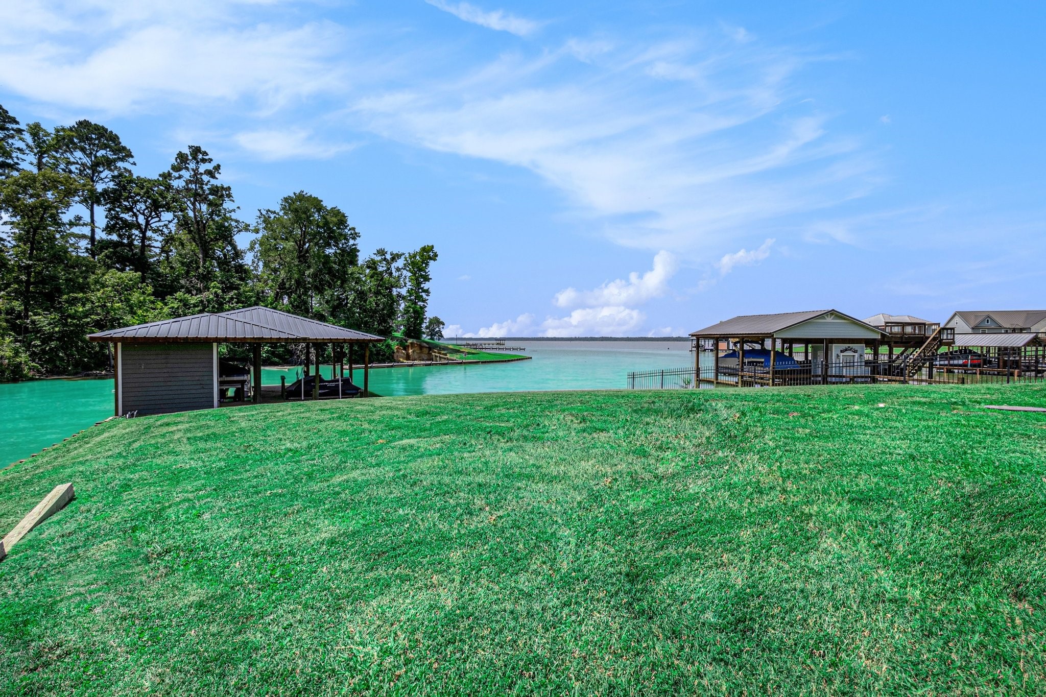 111 Seagull Path Point Blank, TX 77364 - Photo 47 of 49 There is lots of yard space between the pool and dock for your pets or kids!